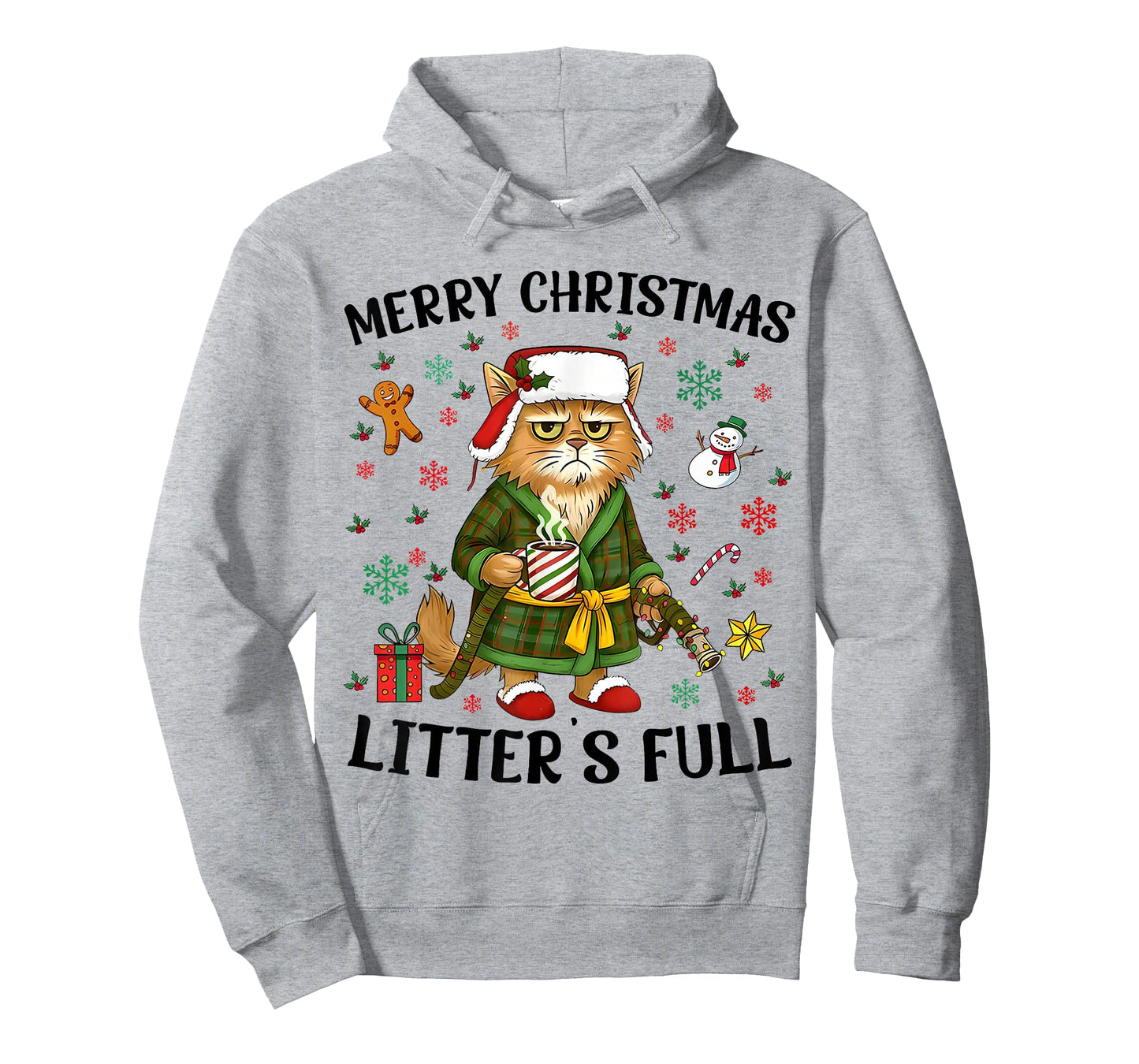 Merry Christmas Litter’s Full Funny Cat Lover T-Shirt