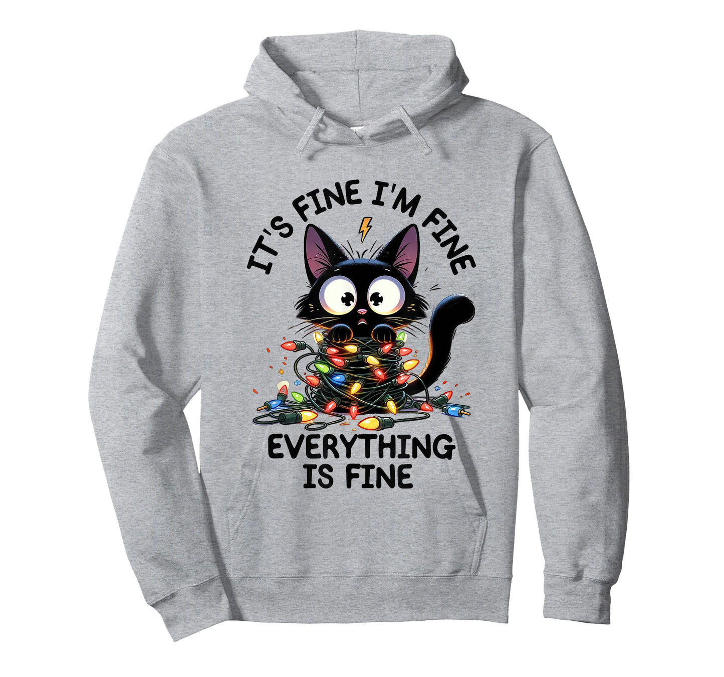 Its Fine I'm Fine Everything is Fine Cat Christmas T-Shirt