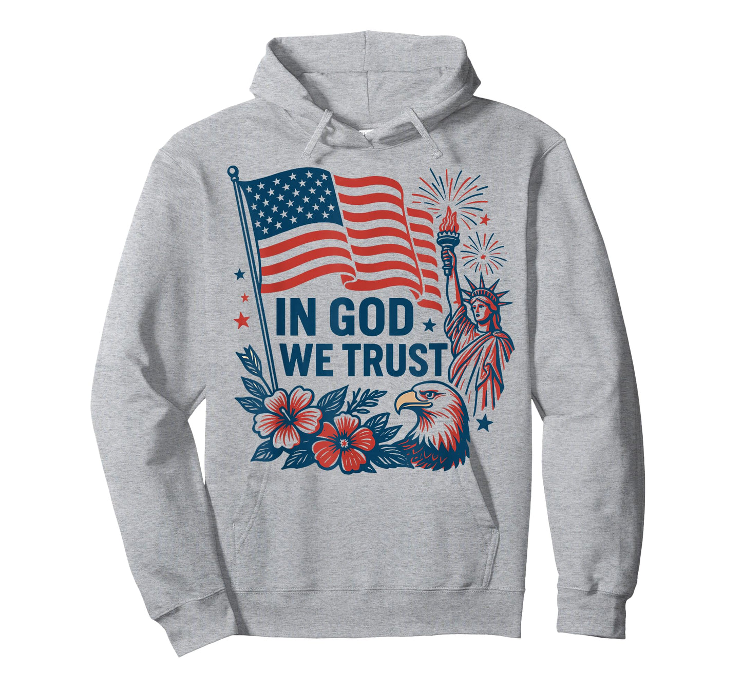 In God We Trust American Flag Statue Liberty Eagle Patriotic T-Shirt