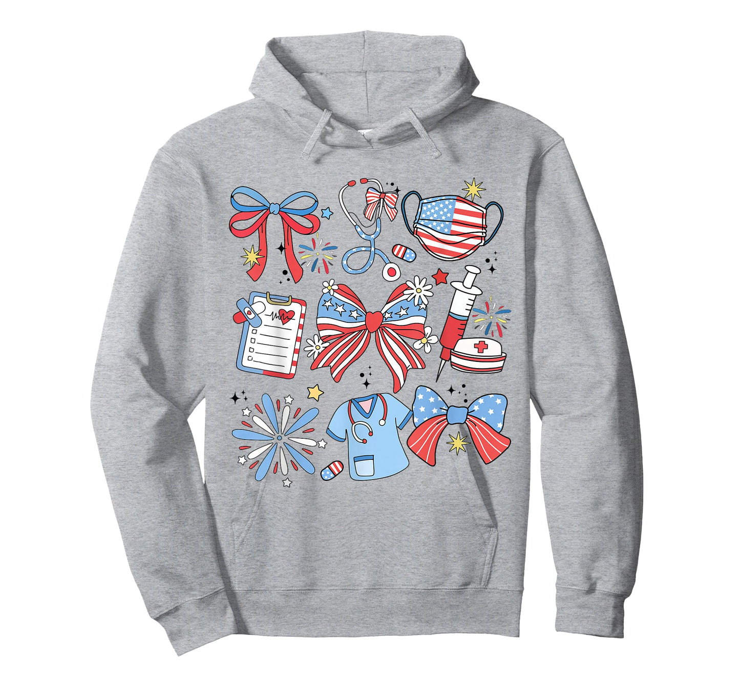 Coquette Bow 4th July Nurse ICU Nurse CRNA Surgical Medical T-Shirt