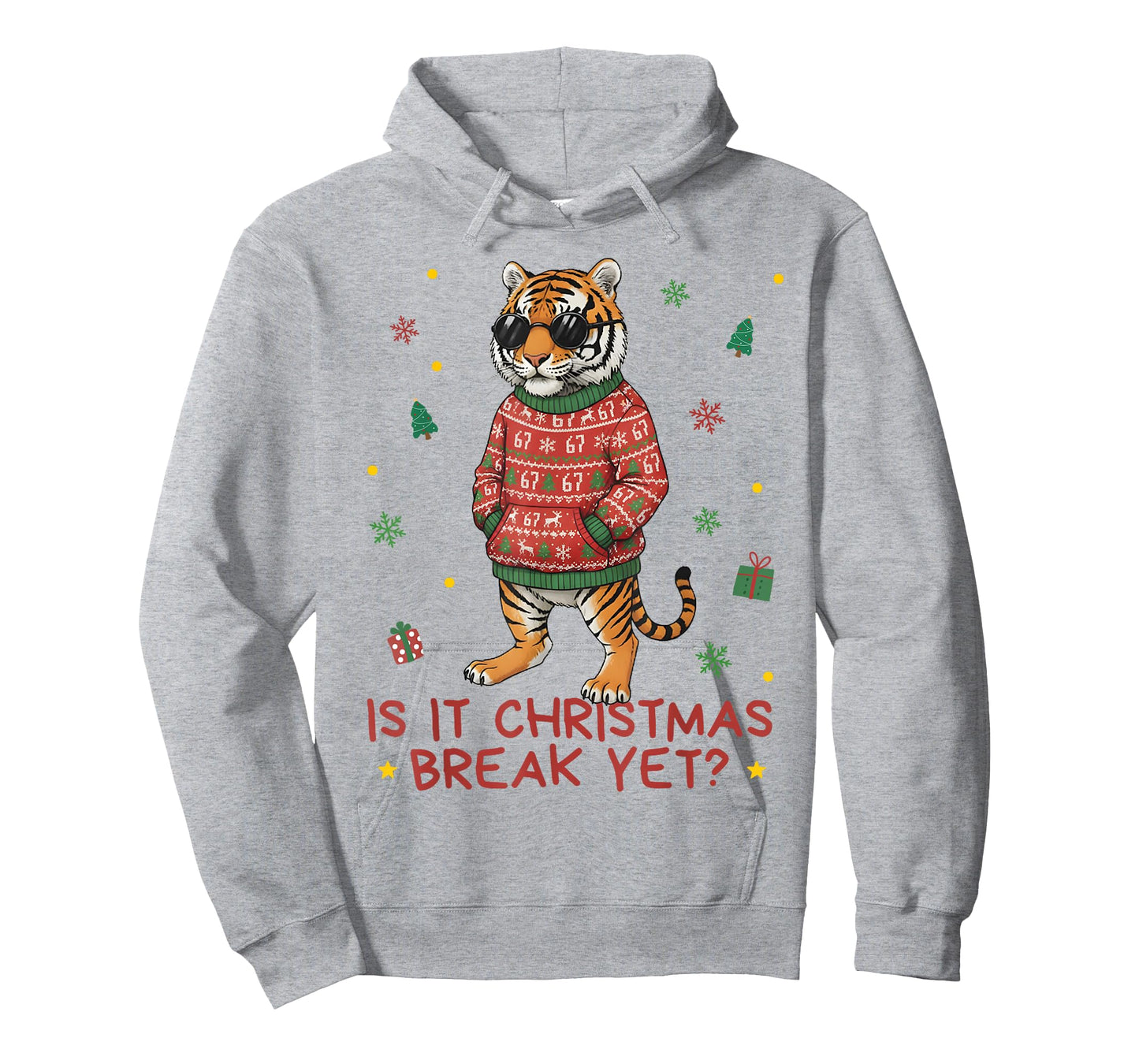 Funny Xmas Holiday is It Christmas Break? Tiger Teacher 67 T-Shirt