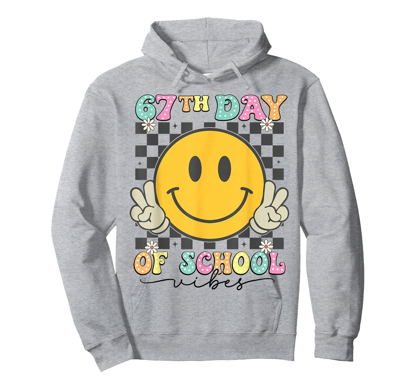 67th Day of School Vibes Groovy 67 Meme Teacher T-Shirt