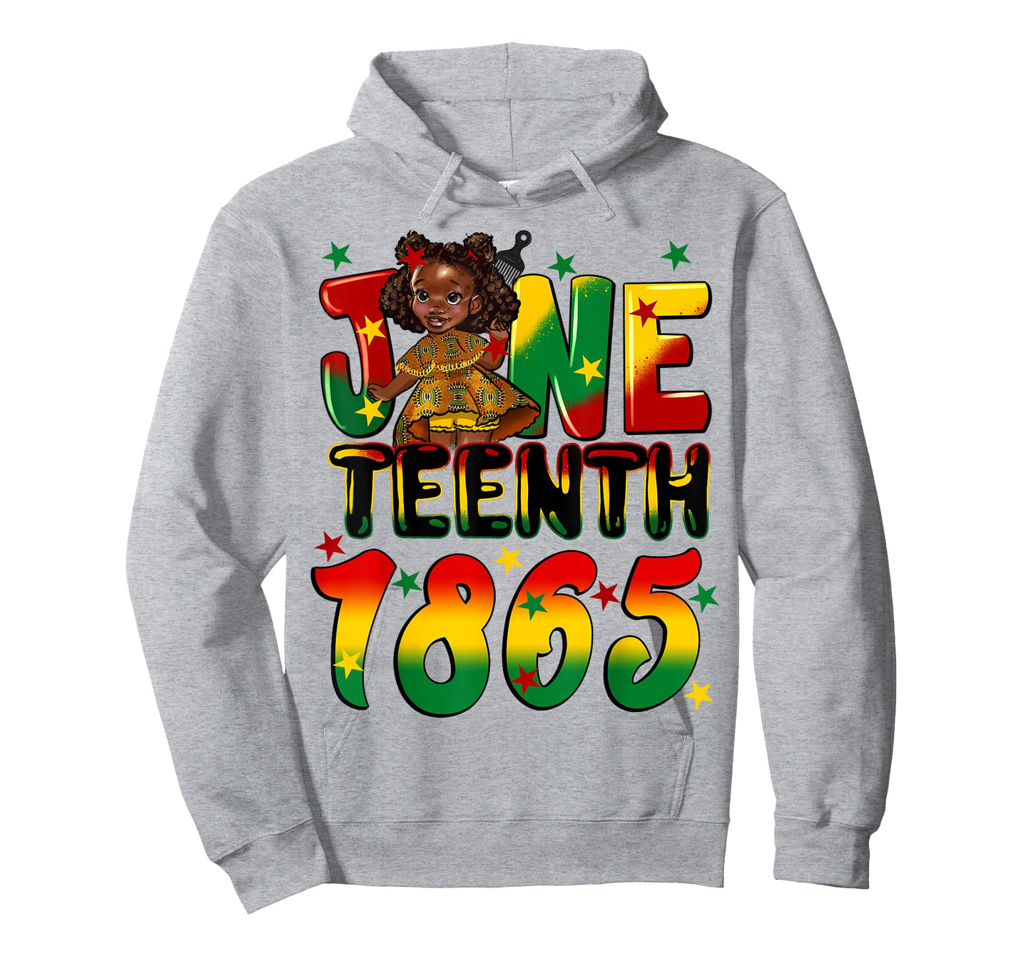 African American Melanin Black Girls Kids Juneteenth 1865 T-Shirt