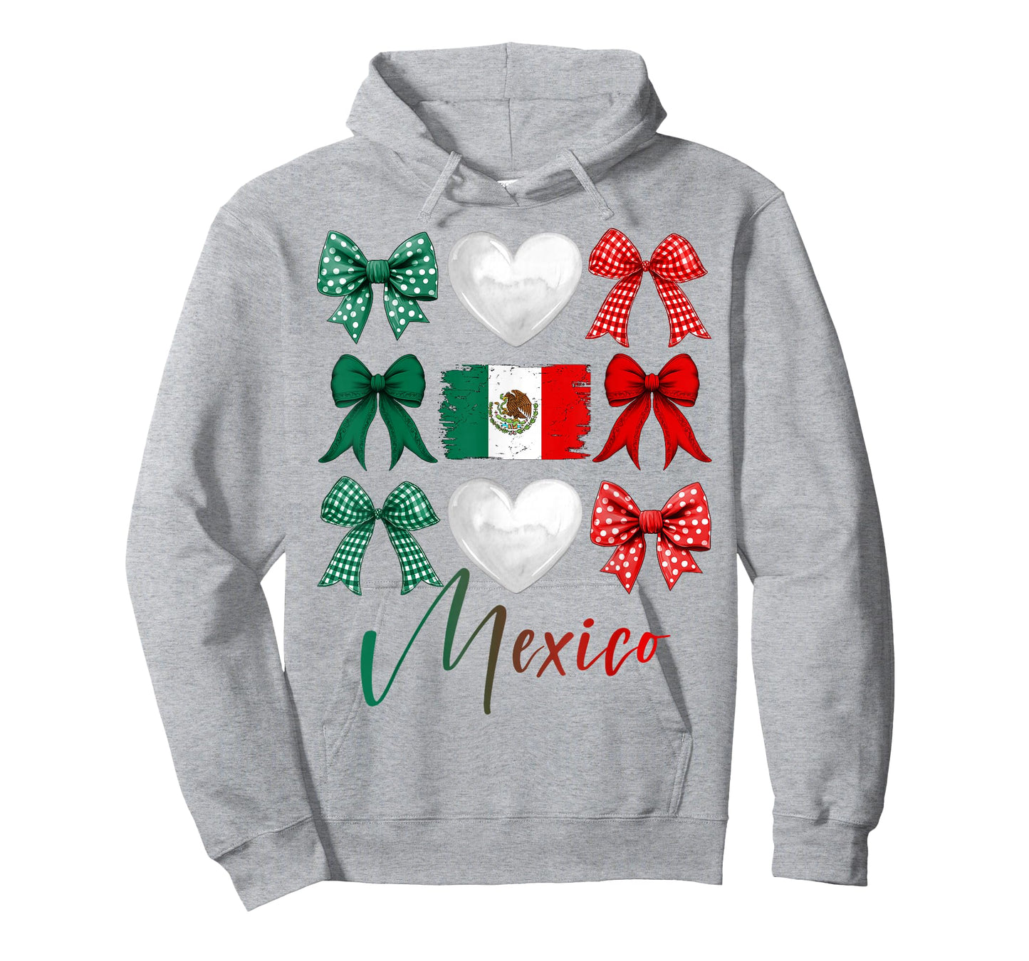 Mexico Hispanic Heritage Month Bow Mexican Flag Girls Women T-Shirt