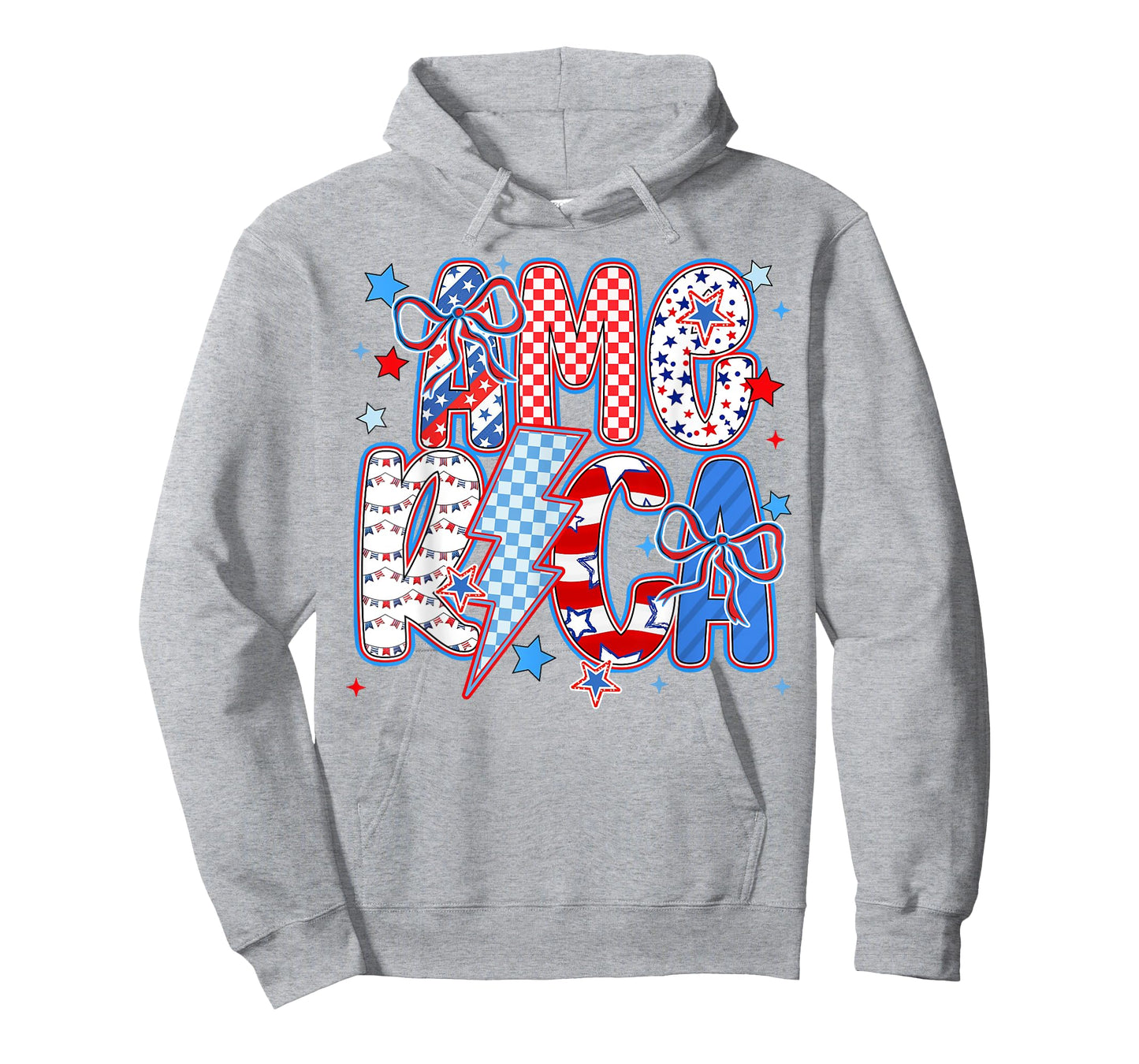 Retro America Flag Coquette 4th of July Checkered Patriotic T-Shirt