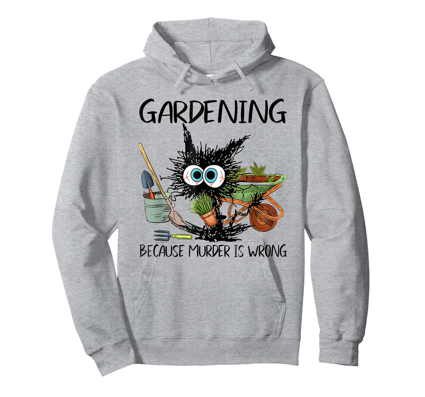 Black Cat Do Gardening Because Murder is Wrong T-Shirt