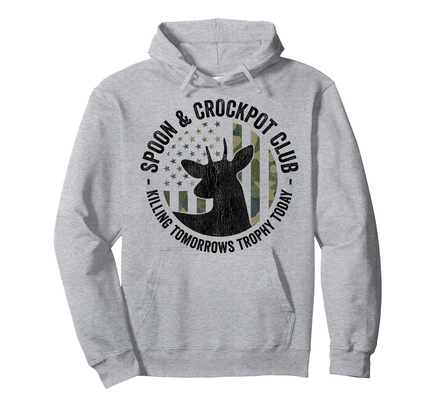 Spoon And Crockpot Club Funny Deer Hunter Hunting Joke CAMO T-Shirt