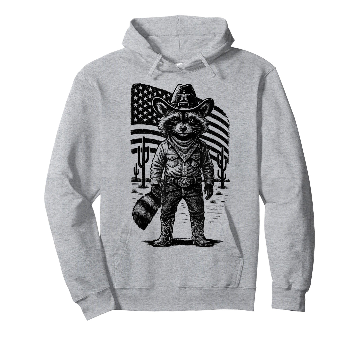 Vintage Raccoon Cowboy | Trash Panda USA Western Country T-Shirt