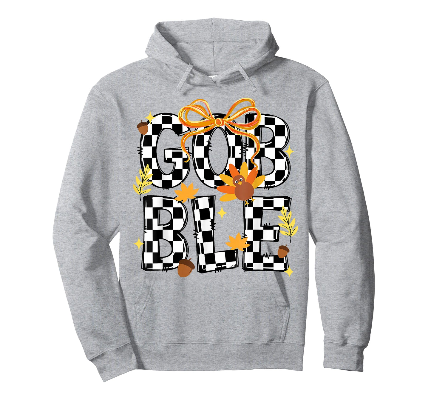 Happy Thanksgiving Gobble Coquette Checkered Turkey Fall Kid T-Shirt