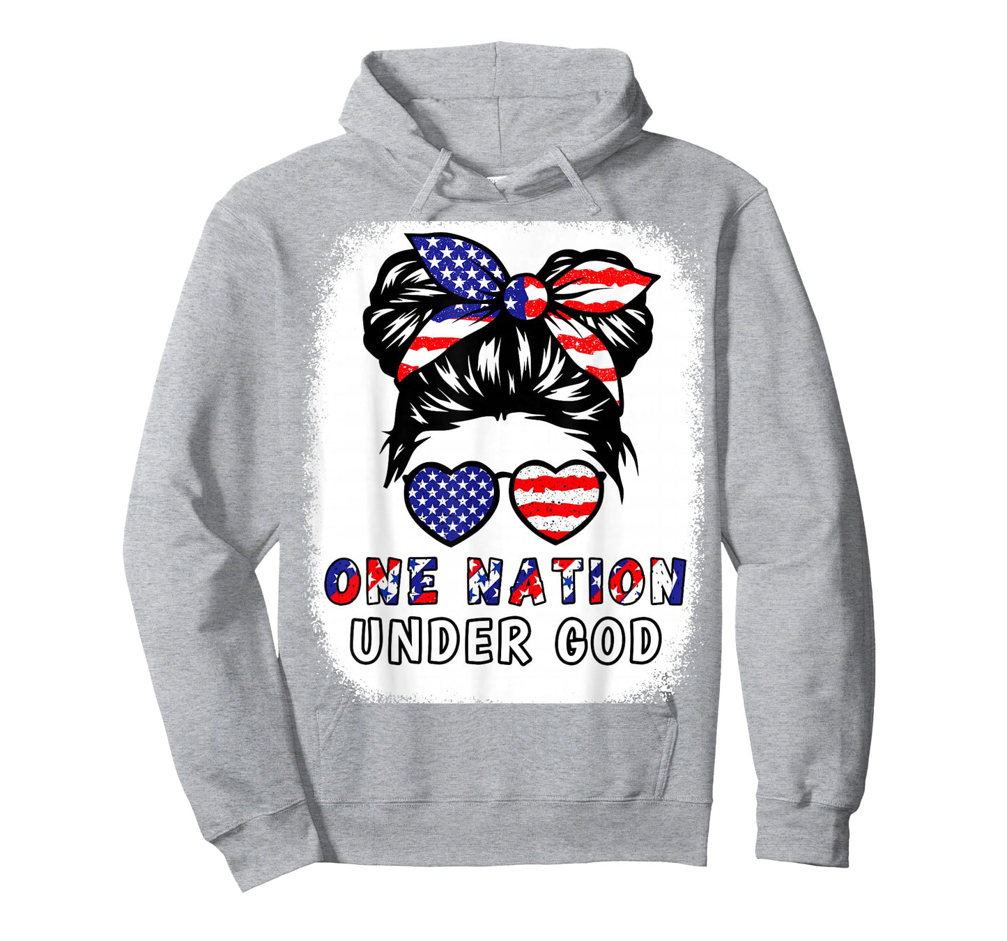 One Nation Under God Girl American Flag Patriotic Christian T-Shirt