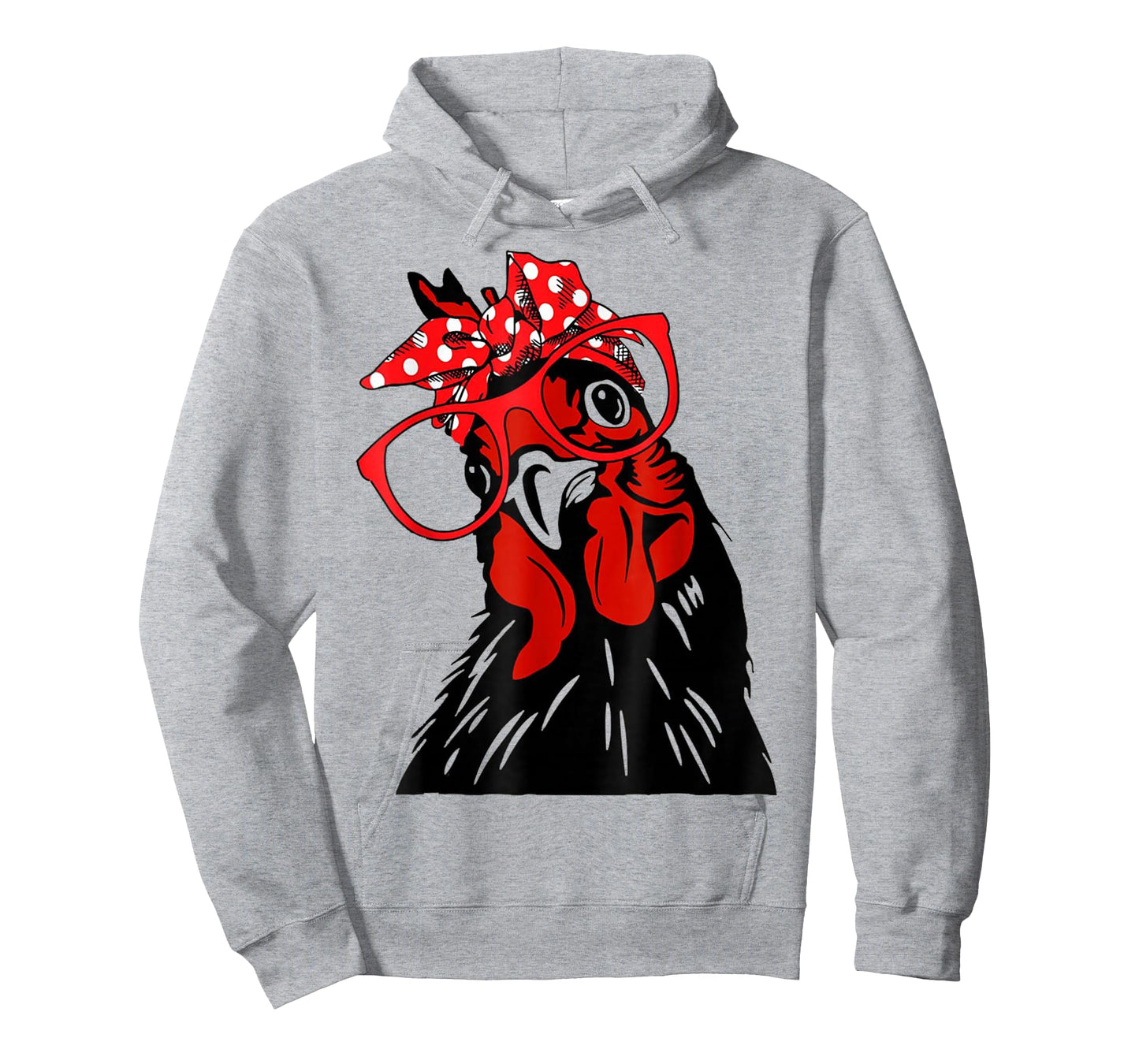 cute Women Girl Chicken With Bandana Headband and Glasses T-Shirt
