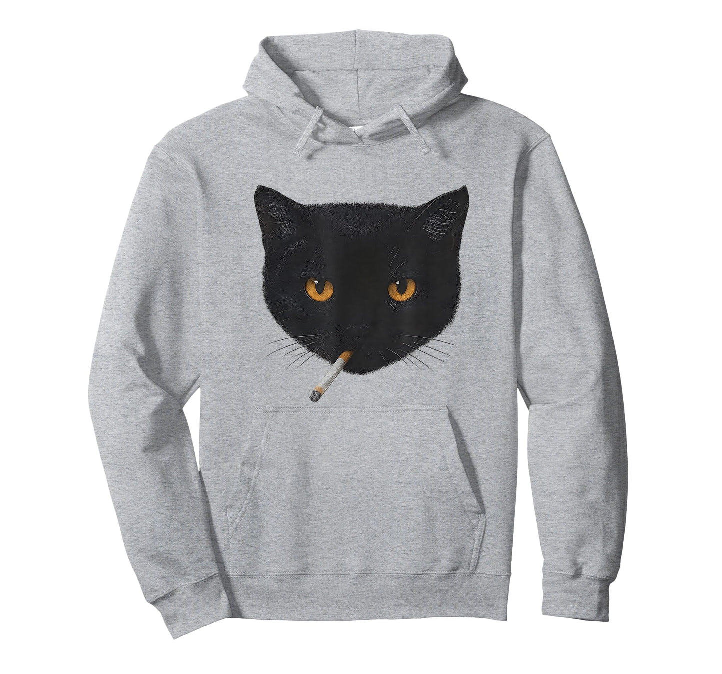 Funny Black Cat Smocking Vintage Graphic T-Shirt