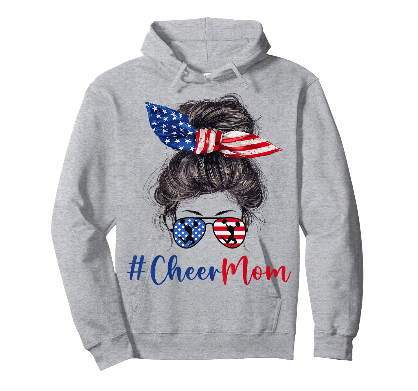 Cheer Mom USA American Flag Mothers Day Gift 4th Of July Women Men T-Shirt