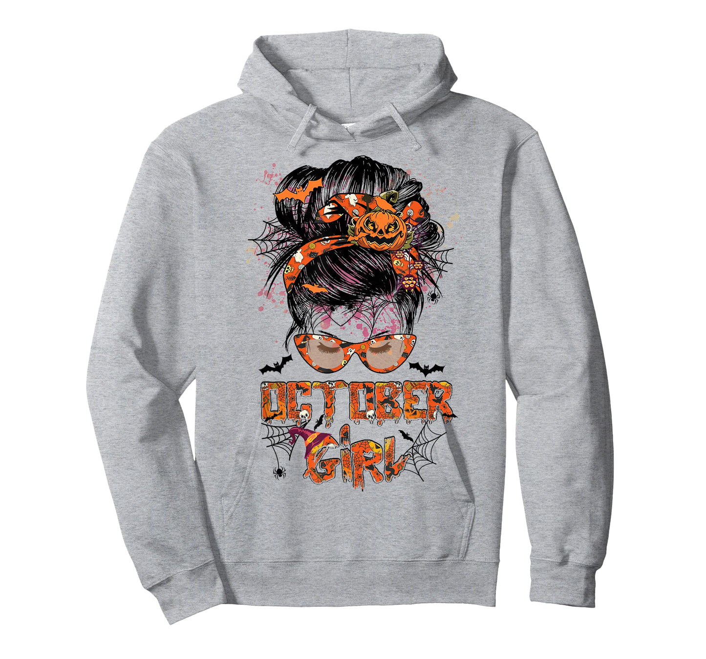 Women October girl Messy bun hair october birthday halloween T-Shirt