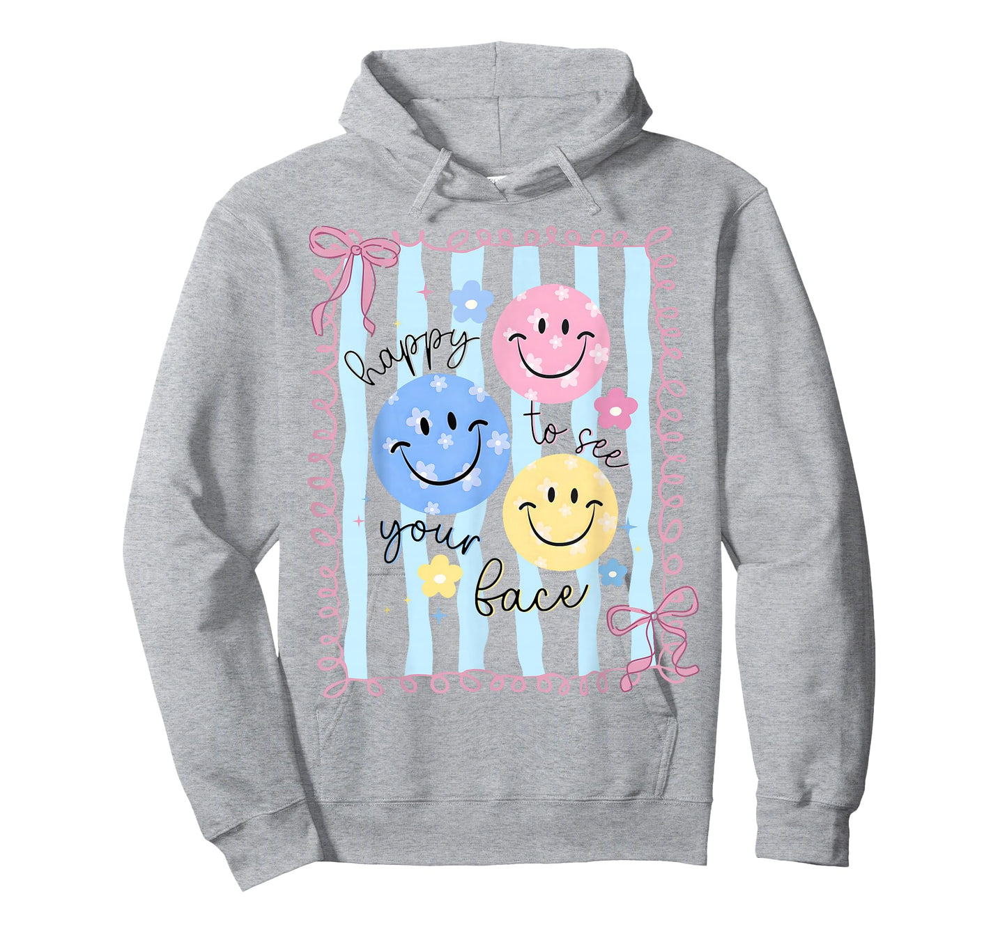 Happy to See Your Face Teacher Coquette Bow Back to School T-Shirt
