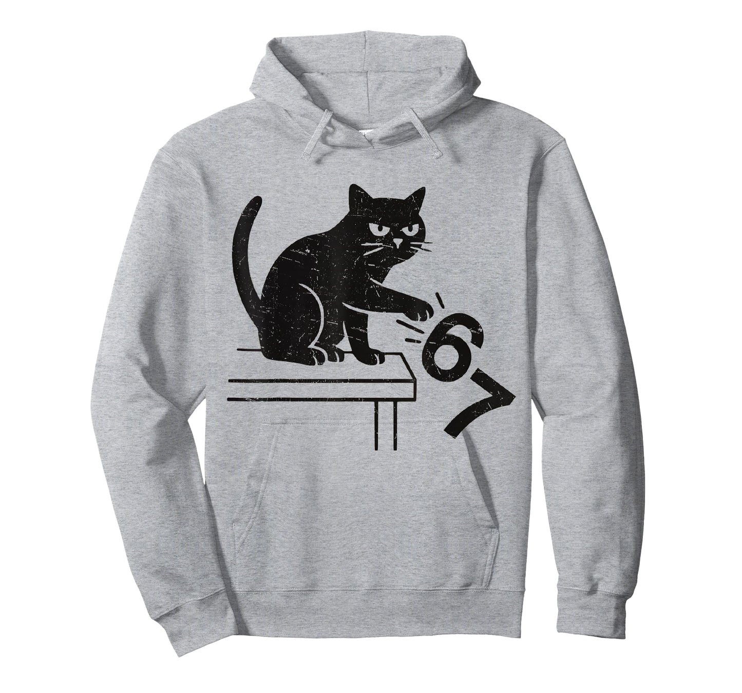 Funny 6 7 Meme Cat Knocking Off 67 T-Shirt