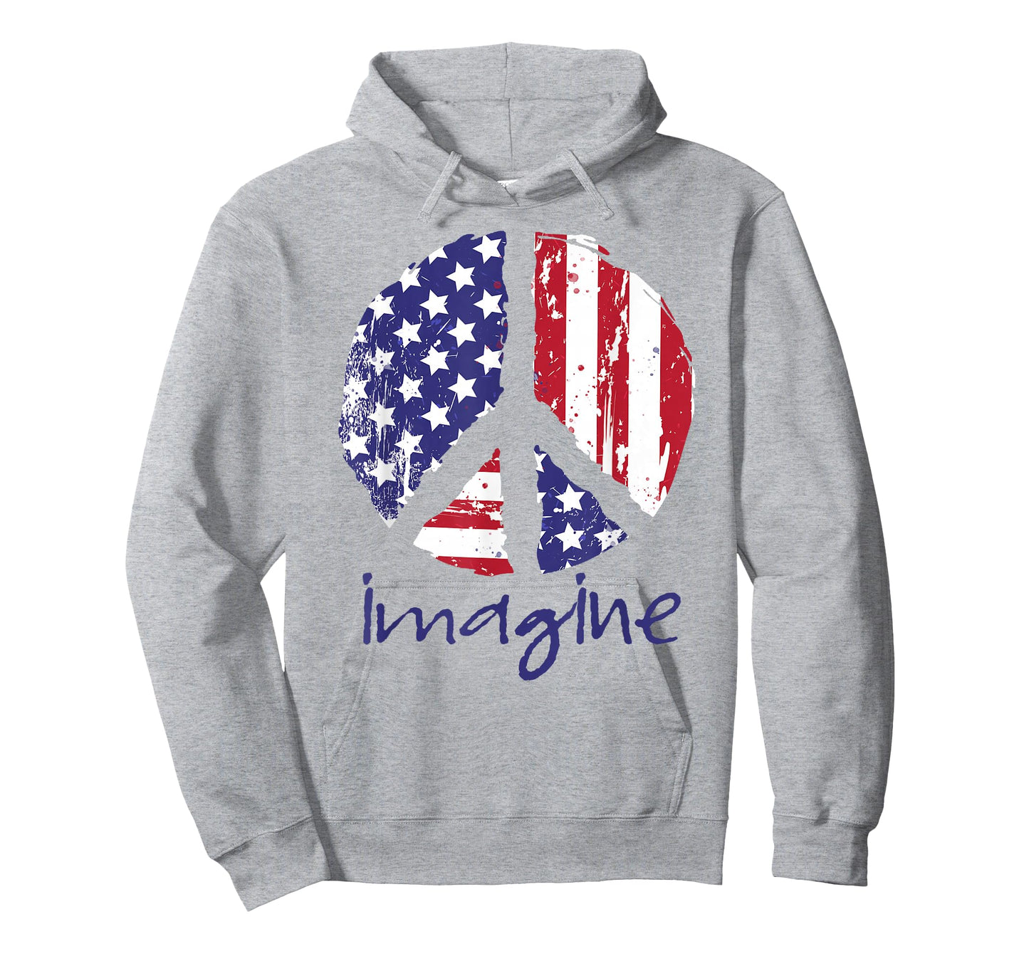 Imagine Peace American Flag USA Peace Sign 4th of July Tee T-Shirt