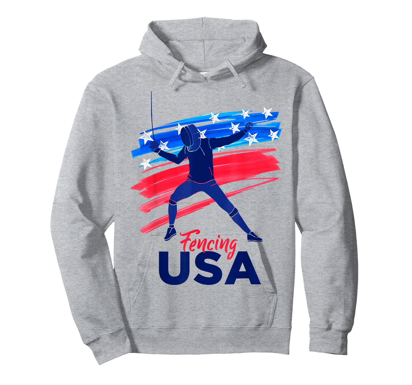 Fencing Support the Team Fencing Player USA Flag T-Shirt