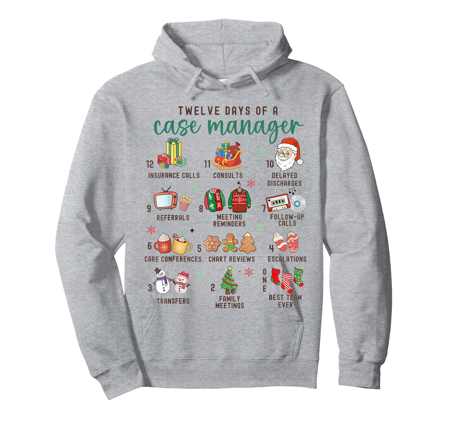 12 Days Nurse Case Management Christmas Case Manager Holiday T-Shirt