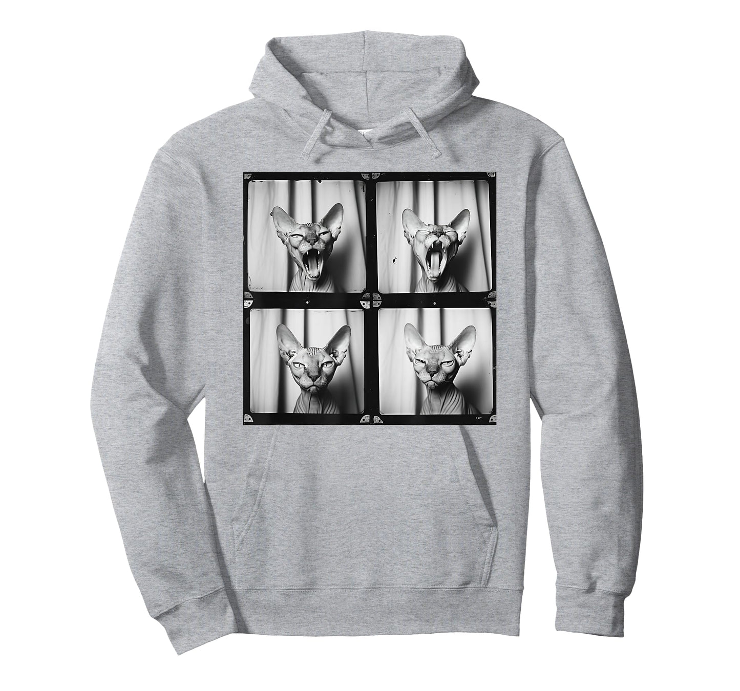 Hairless Sphynx Cat Lover Pet Portrait Funny Yawning Cat T-Shirt
