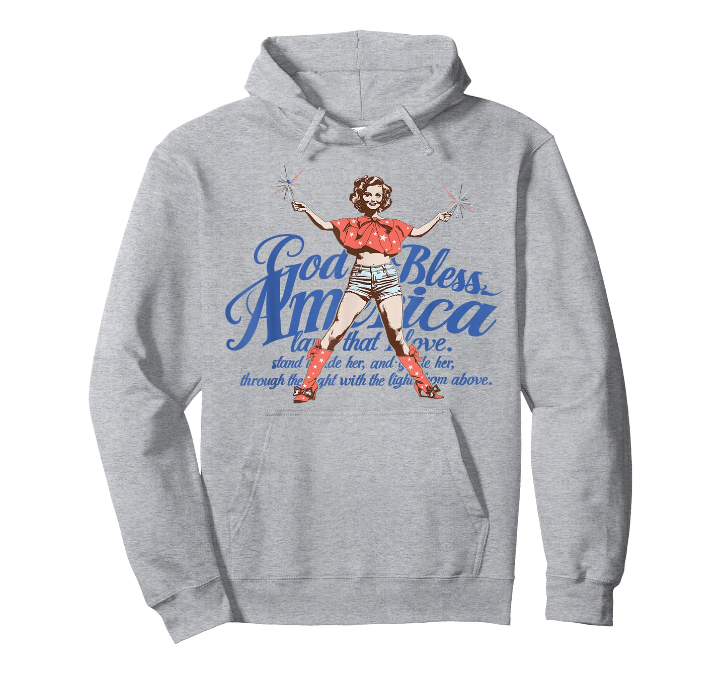 God Bless America Vintage 4th of July Pinup Coquette Bow T-Shirt