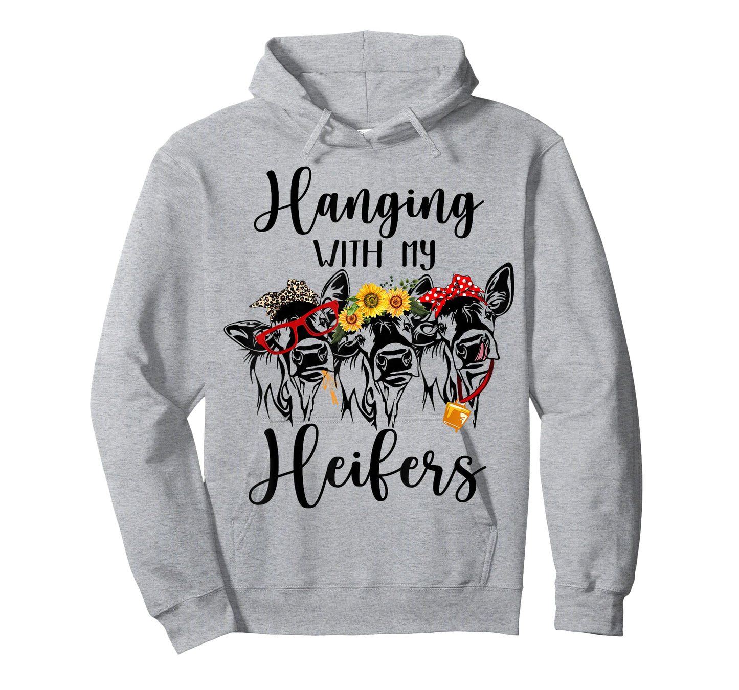 Cute Women's Hanging With My Heifers Bandana T-Shirt