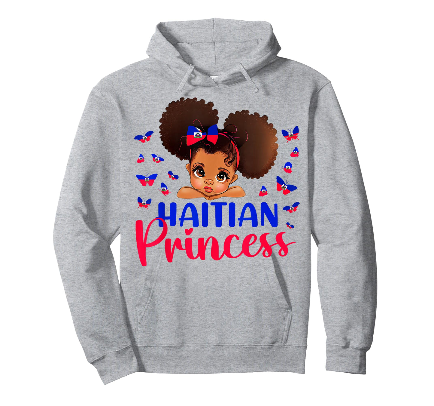 Haitian Princess Haiti Flag Melanin for Black Girls Kids T-Shirt