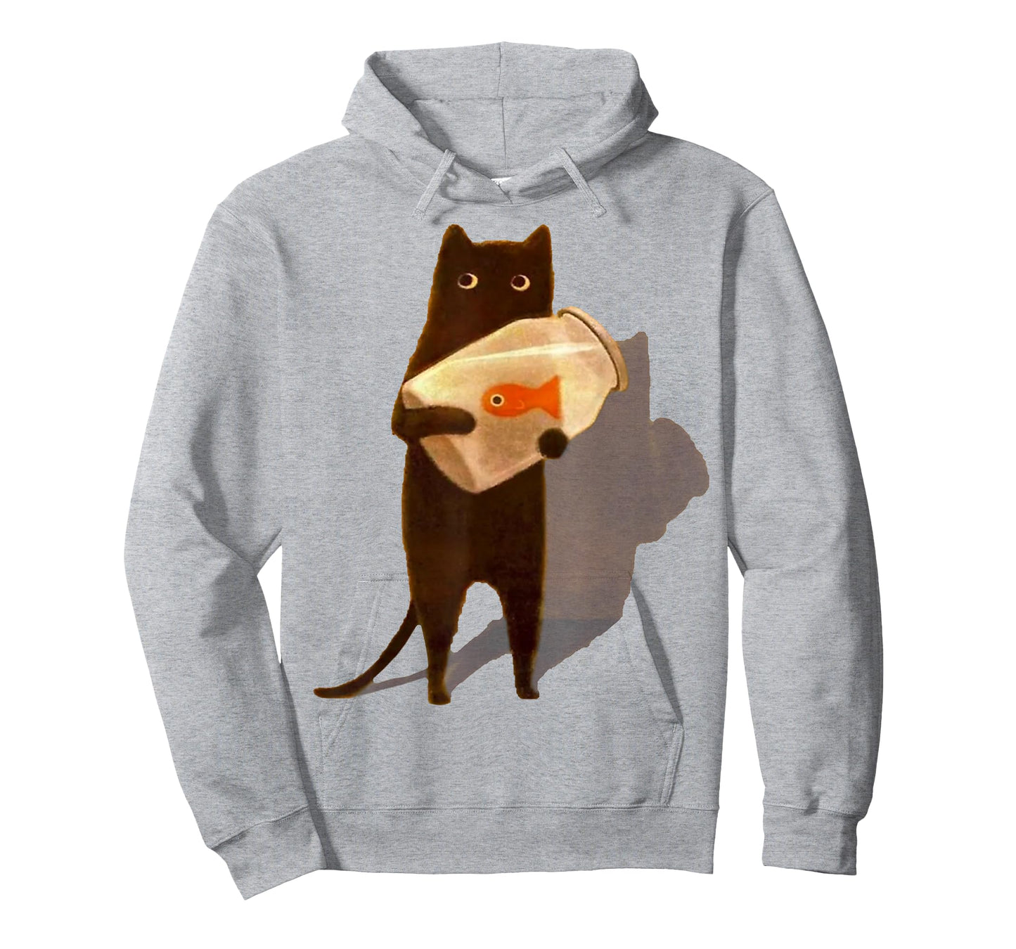 Eagerlys Cat Holding Goldfish Bowl Art Vintage T-Shirt