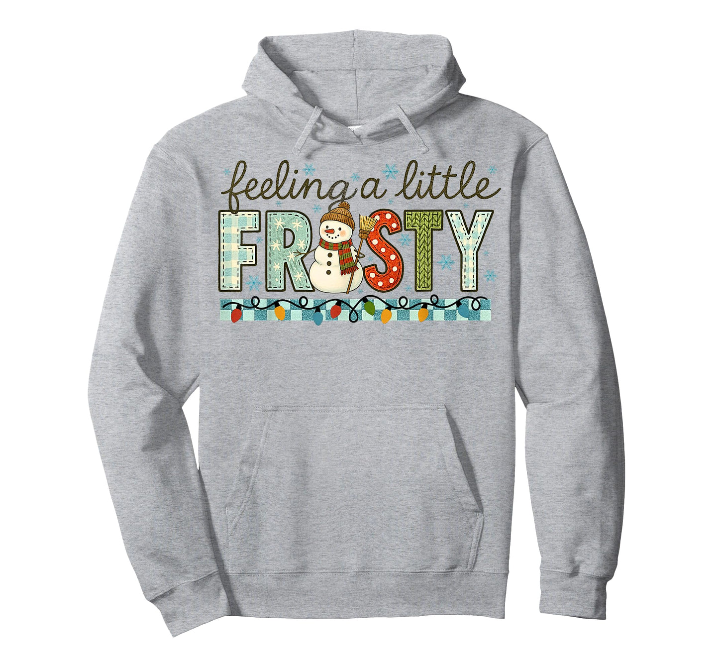 Feeling Little Frosty Snowman Retro Christmas Lights T-Shirt