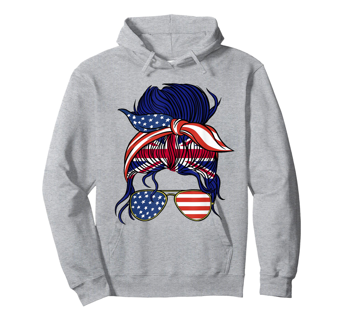 Half American British Roots United Kingdom USA Messy Bun UK T-Shirt