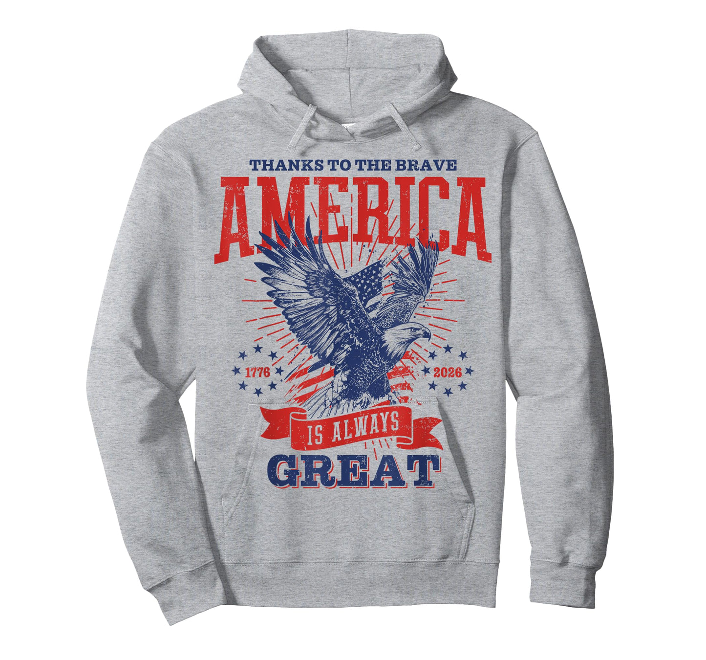 America Is Great 1776 - 2026 Vintage Flag Eagle T-Shirt