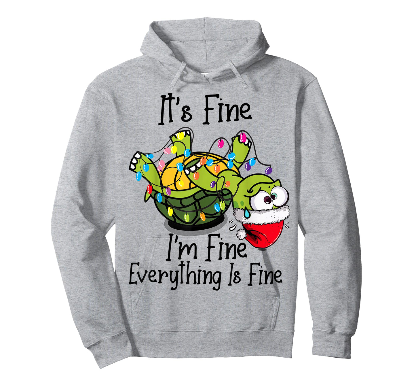 Funny Christmas Turtle It's fine I'm fine Everything is fine T-Shirt