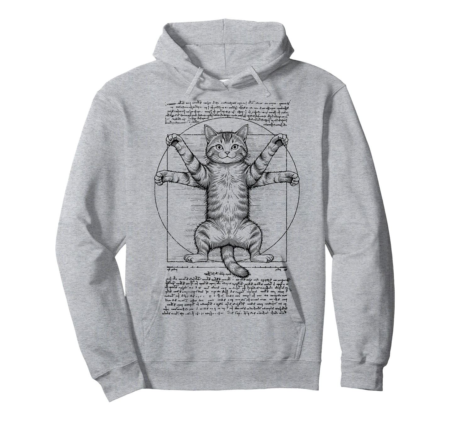 Vitruvian Man Cat Lover Funny Leonardo Da Vinci Tabby Cats T-Shirt