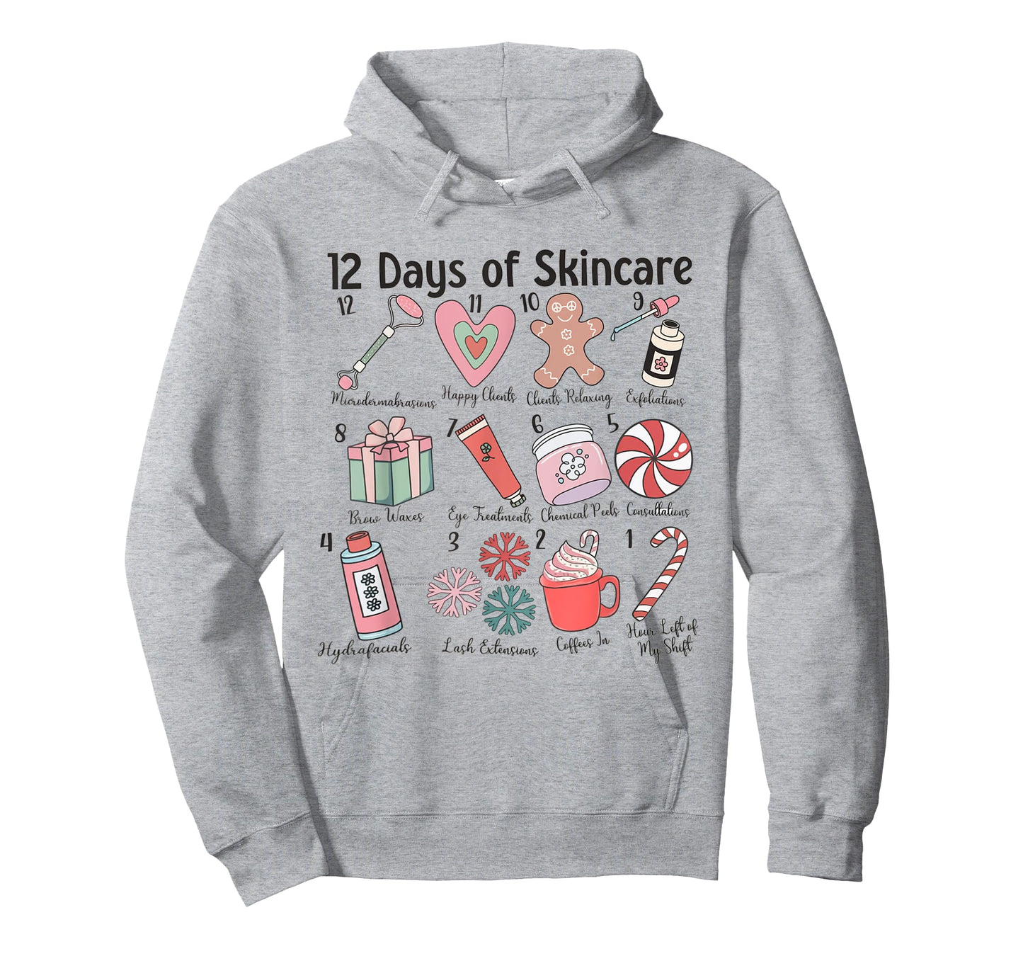 12 Days of Skincare Esthetician Christmas Dermatology MEDSPA T-Shirt