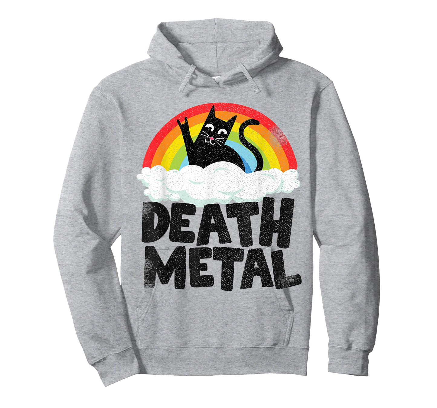 Cat Rainbow Heavy Metal Band Kids Goth Funny Death Metal T-Shirt