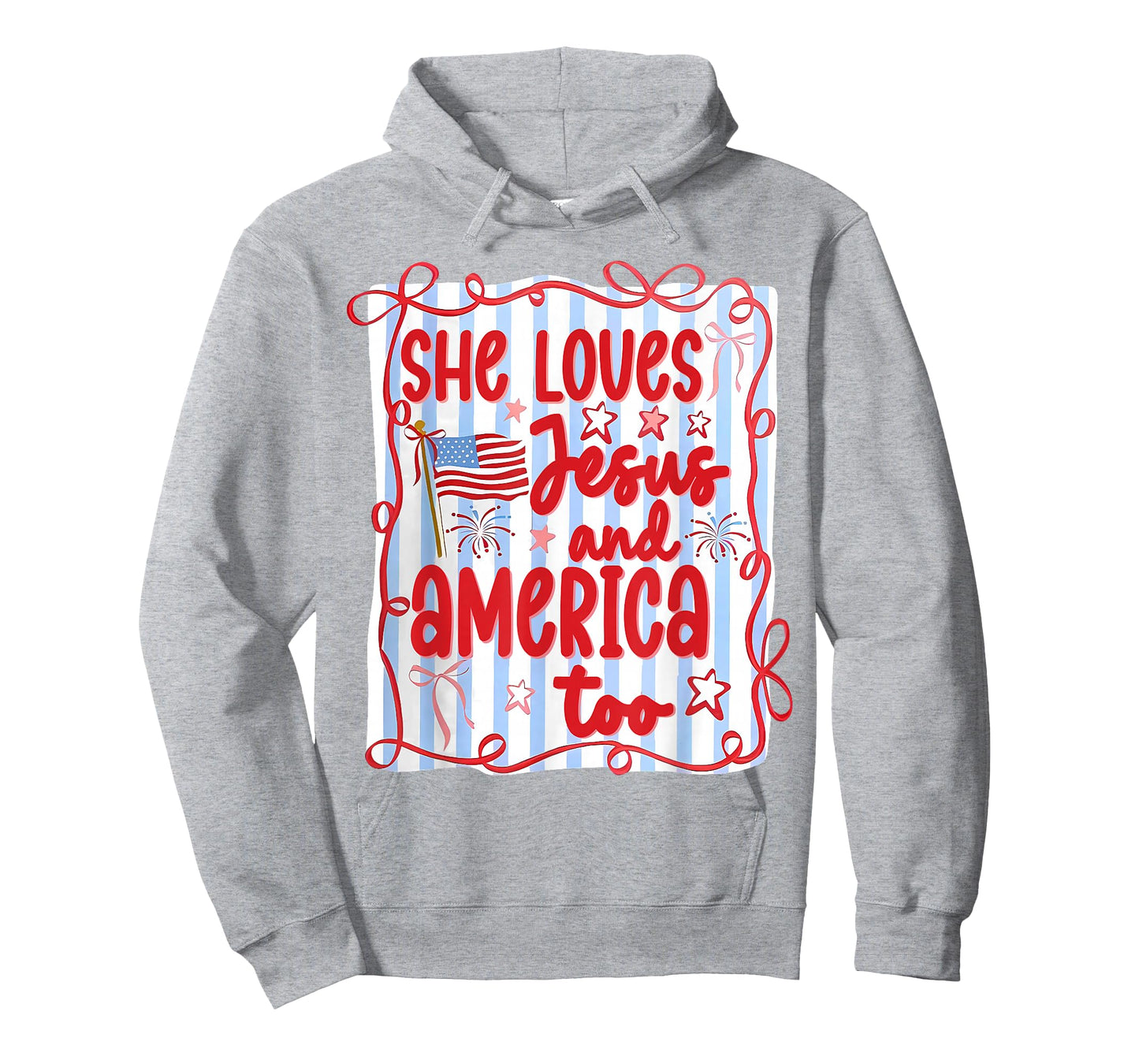 4th of July She Loves Jesus and America Too Christian Women T-Shirt