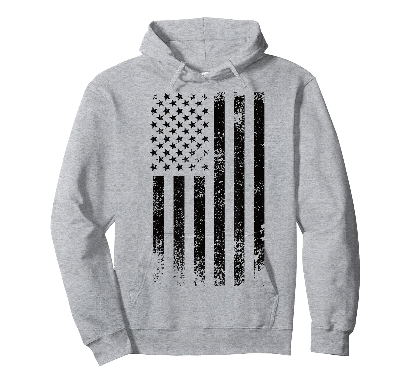 Patriotic USA Black American Flag Distressed Grunge Graphic T-Shirt