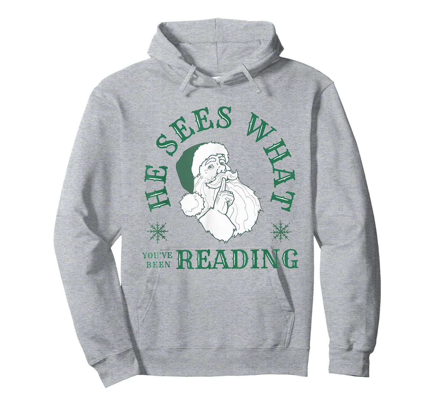He Sees What You've Been Reading Funny Bookish Christmas T-Shirt