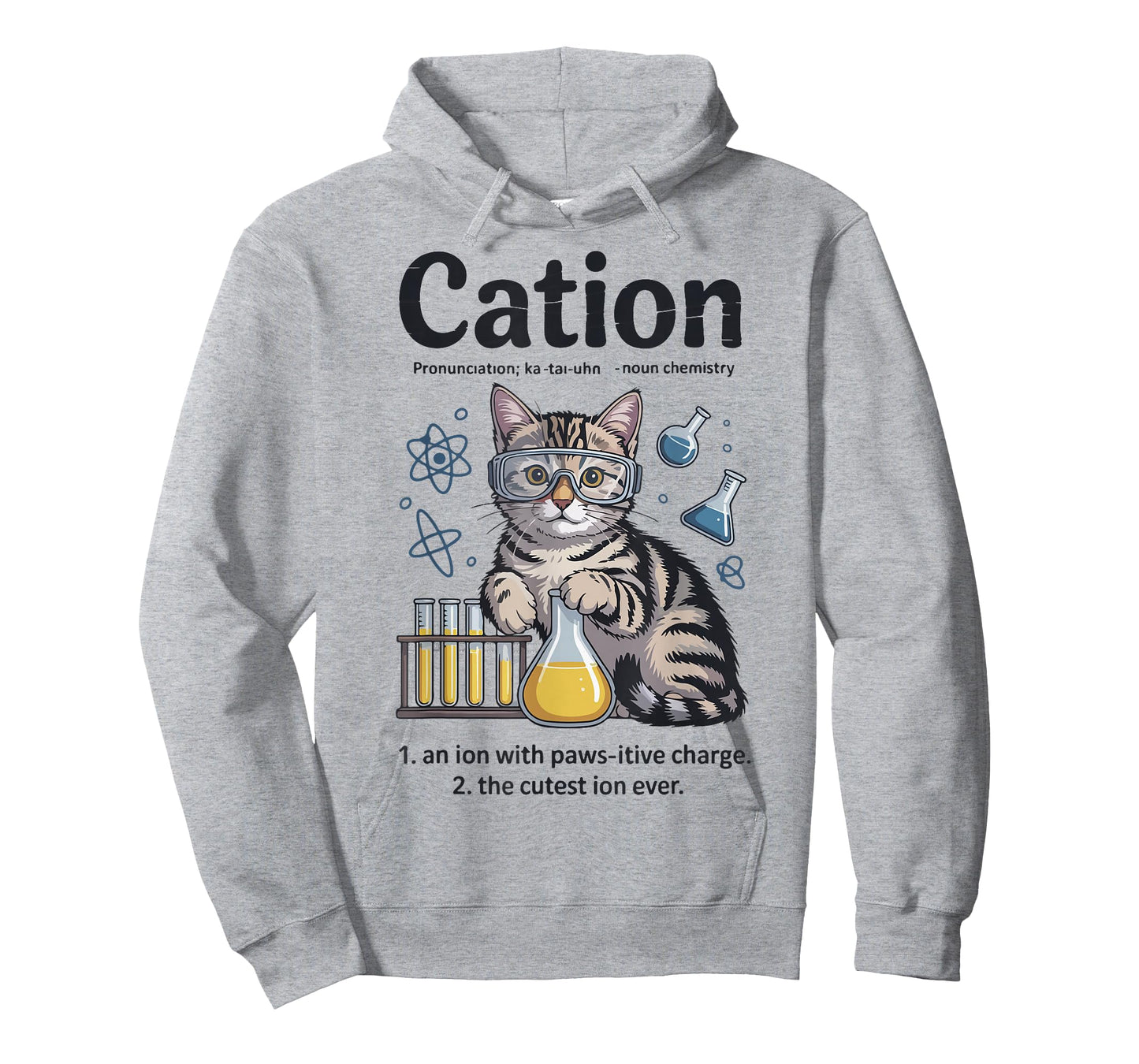 Cation Shirt Cat Chemistry Science Teacher Funny Chemist Pun T-Shirt