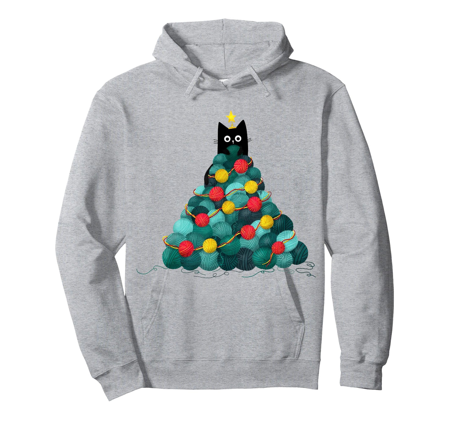 Yarn Christmas Tree Cute Cat Crochet Knitting Quilter Sewing T-Shirt