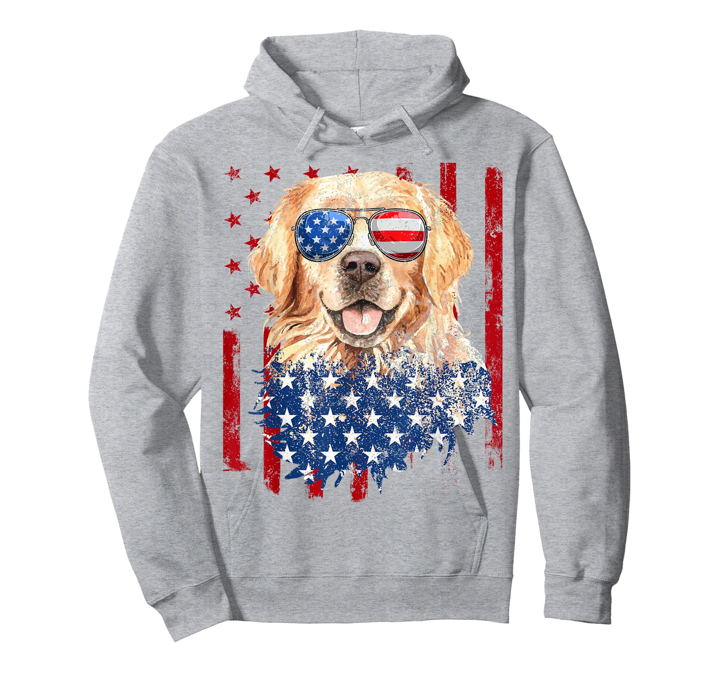 American Flag Golden Retriever USA Retro 4th of July T-Shirt