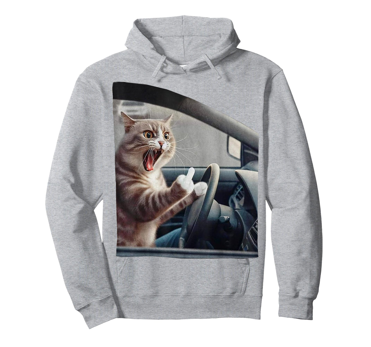 Eagerlys Cat Angry Kitten Driver Funny Art Grumpy Funny Fk T-Shirt