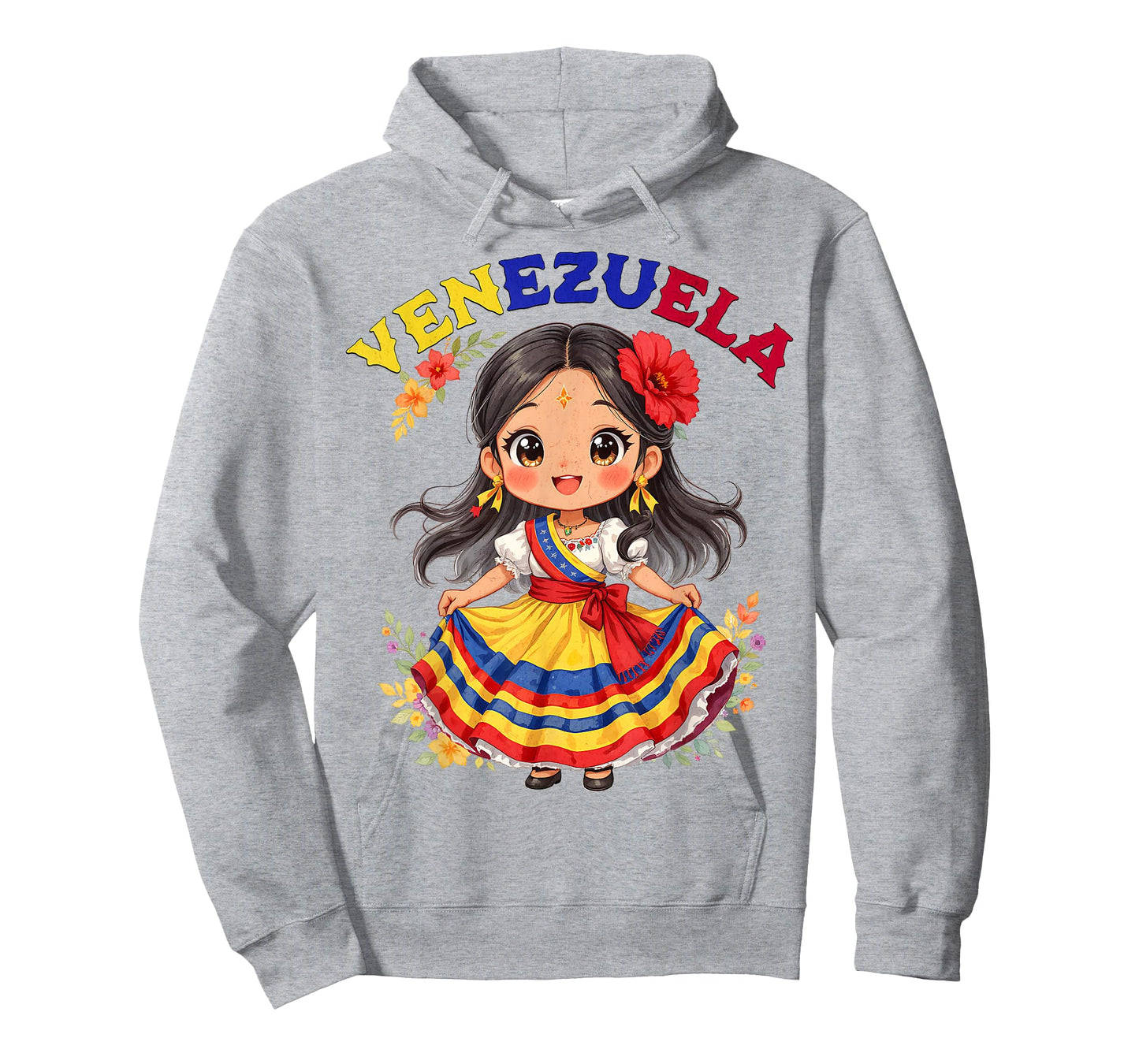 Cute Venezuela Girl Traditional Dress Colorful Art Kids T-Shirt