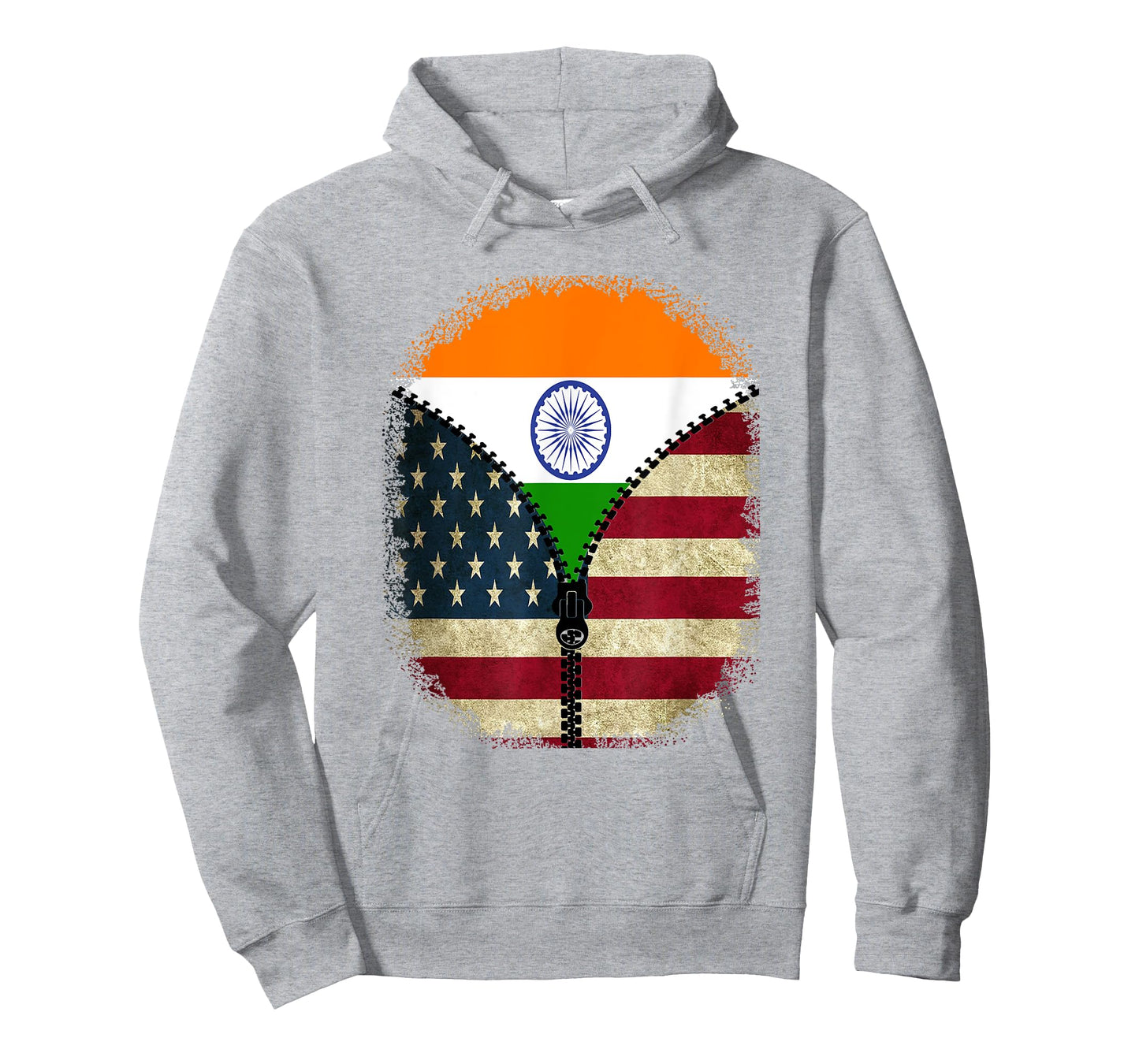 India American USA Flag - USA Indian Zipper T-Shirt