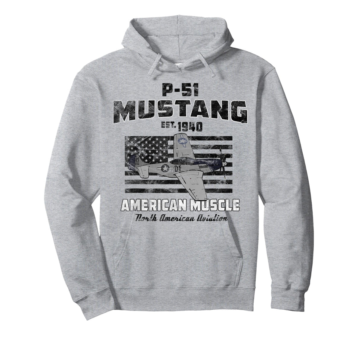 P-51 Mustang WWII Airplane American Muscle Vintage T-shirt T-Shirt