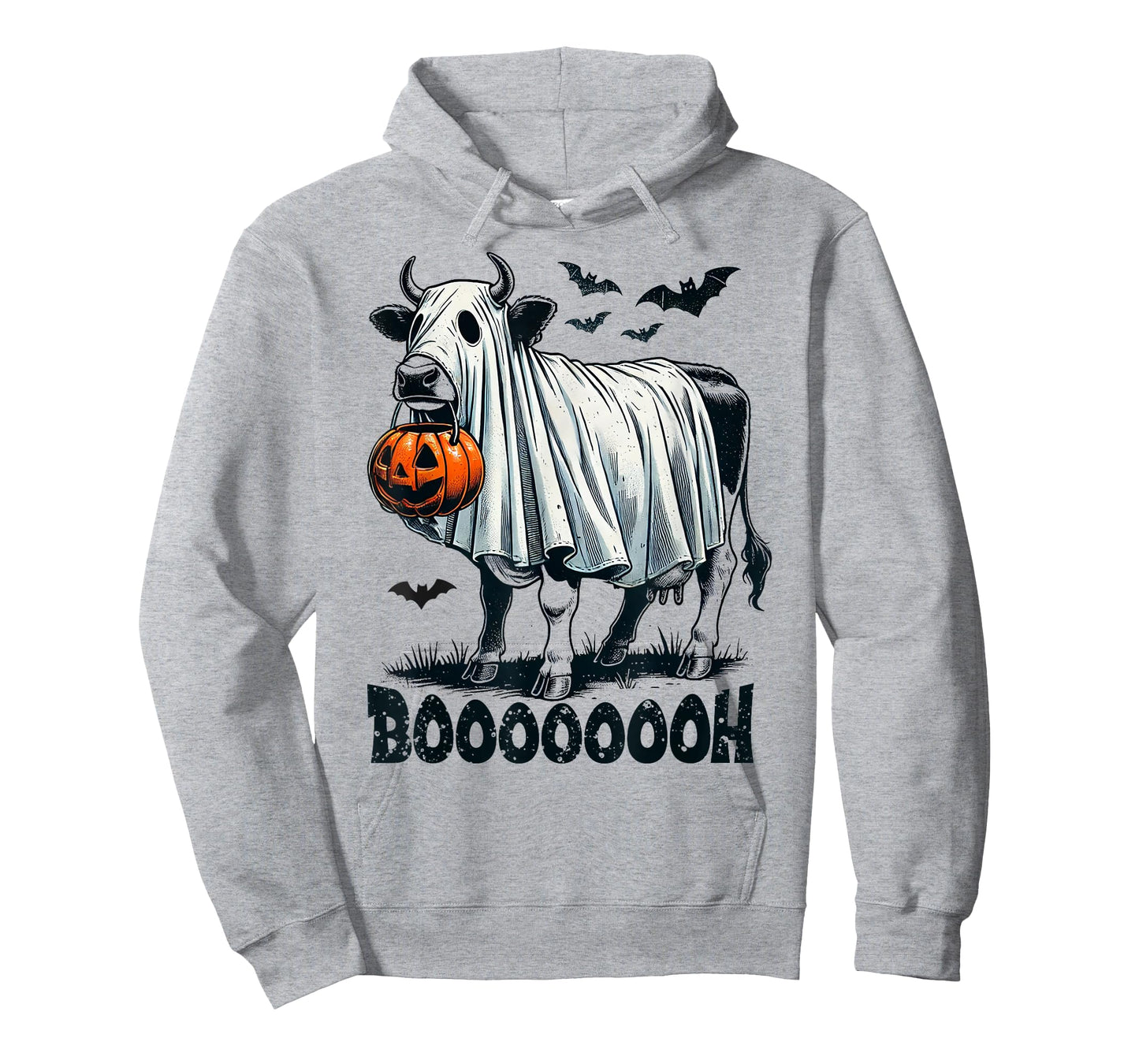 Cow Ghost Halloween Cattle Trick Or Treat Jack O Lantern Boh T-Shirt