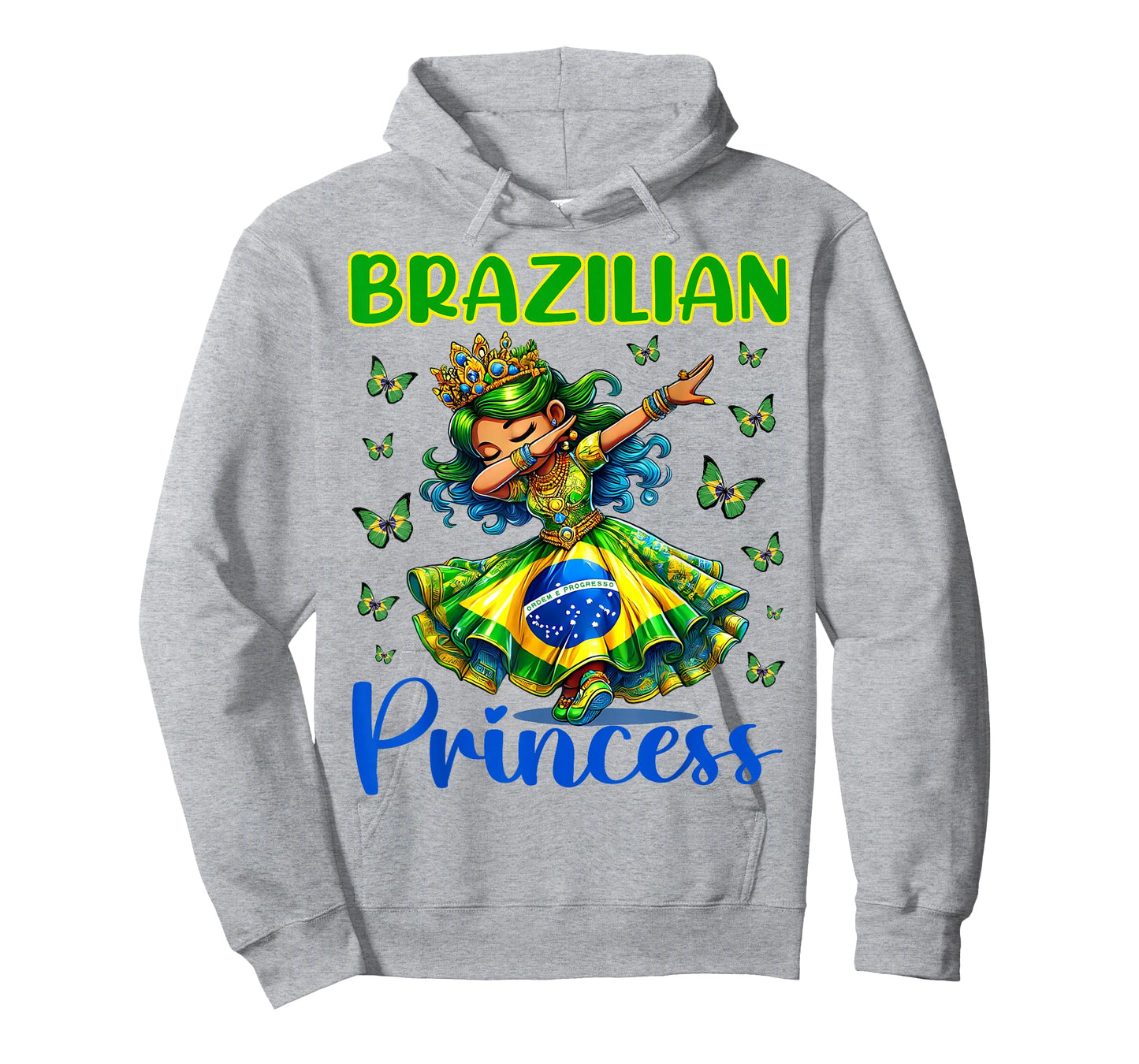 Brazilian Princess Dab Girl Flag Dress Heritage Girls Kids T-Shirt