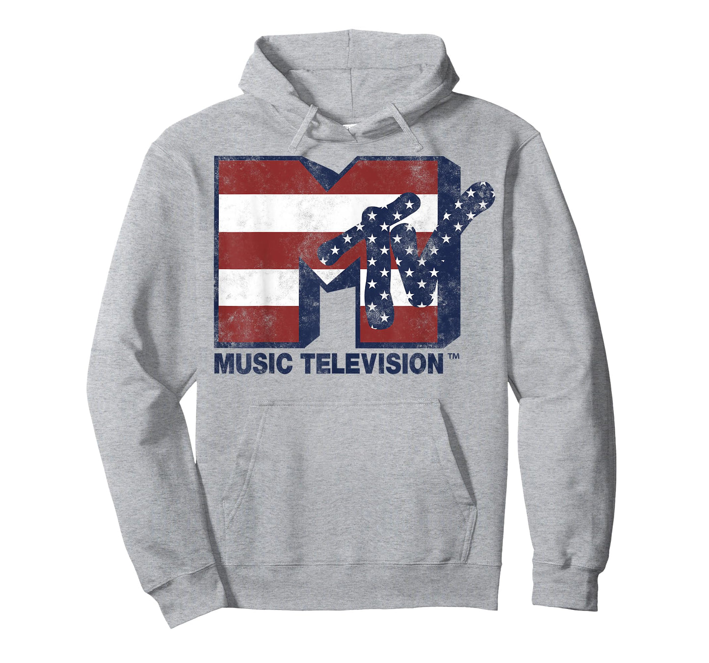MTV Red White Blue American Flag Stars Stripes Logo T-Shirt