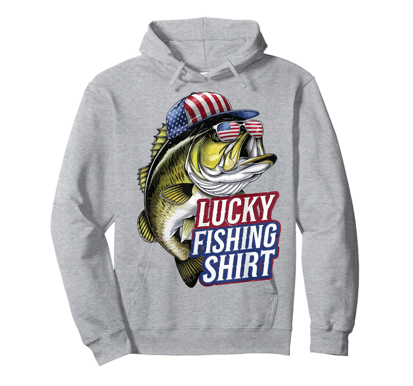 Youth My Lucky Bass Fishing-Shirt American Flag Boys Funny T-Shirt