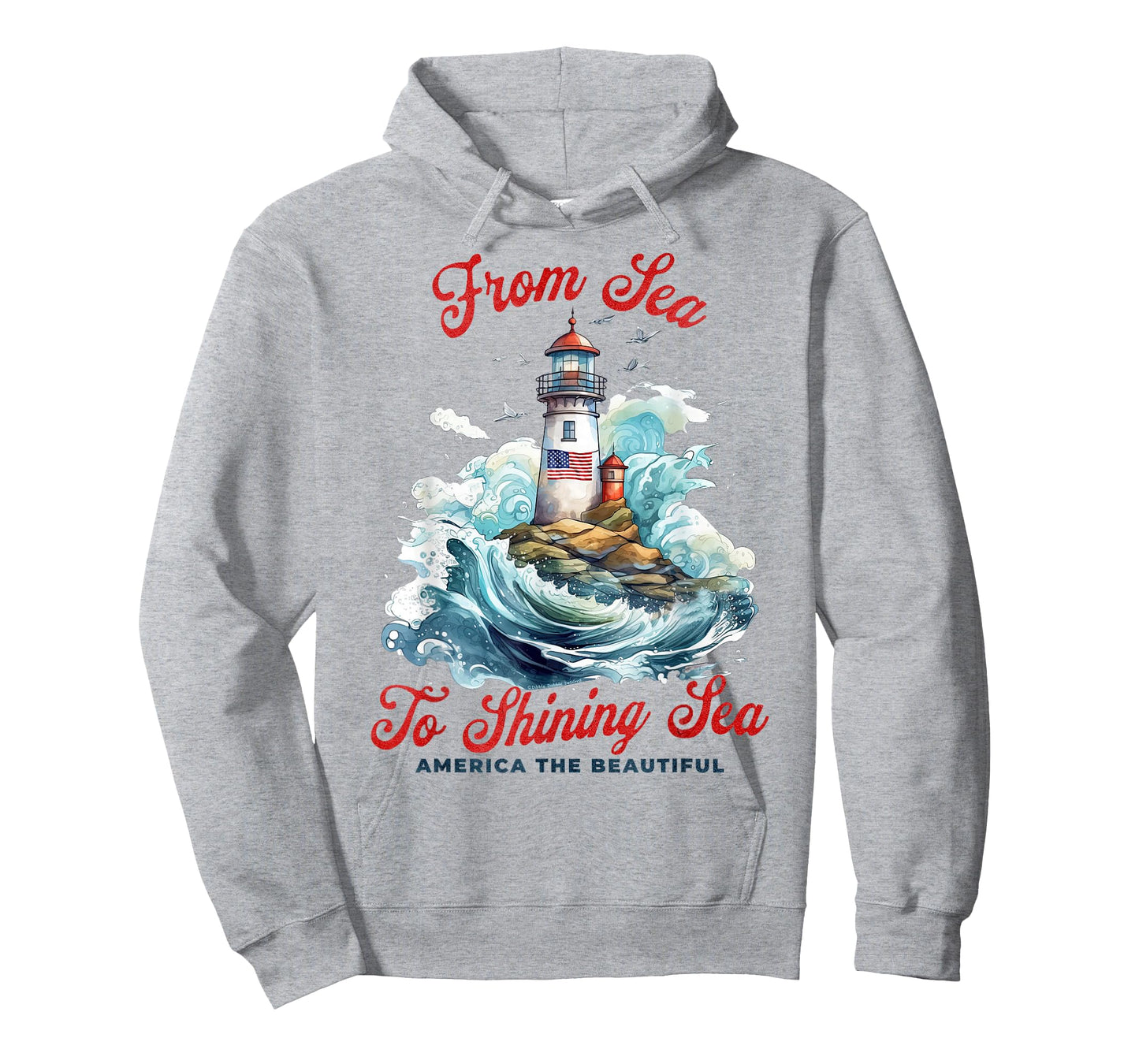 Patriotic from Sea to Shining Sea Lighthouse 4th of July T-Shirt